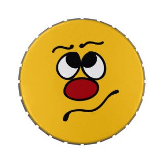 Confused Smiley Face Grumpey Jelly Belly Candy Tin