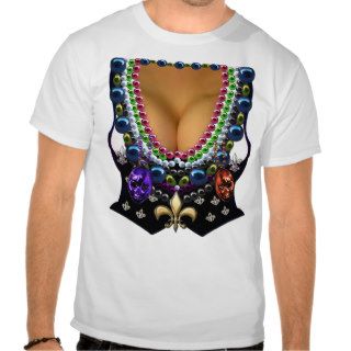 Mardi Gras Vest with Beads T Shirt