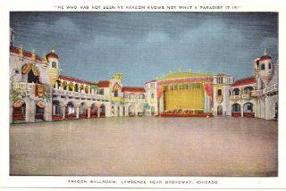 1940s Vintage Postcard   Interior   Aragon Ballroom (Lawrence near Broadway)   Chicago Illinois 