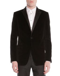 Mens Velvet Evening Jacket, Black   Givenchy   Black (48)