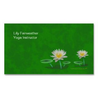 Water Lily Yoga Teacher Business Cards Template
