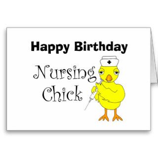 Nursing Chick Text Greeting Card