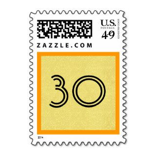 30th Party Striped Number Colorful Template Postage