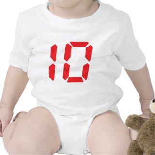 10 ten  red alarm clock digital number t shirts