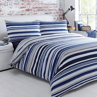 Blue Ethan stripe bedding set