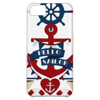 Nautical Hello Sailor Anchor Sail Boat Design Cover For iPhone 5C