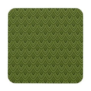 Olive Green Feather Like Chevrons Custom Gift Item Drink Coaster