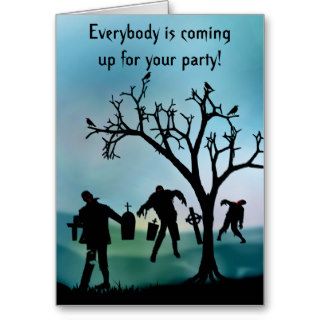 Zombie Apocalypse or Halloween Party Invitation Cards
