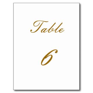 Table Number Post Card