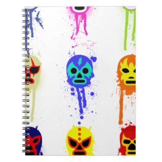 Lucha Libre Mask Mexican Wrestling Paint Drip Notebook