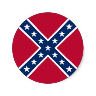 Confederate Battle Flag Round Sticker