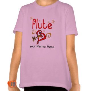 Personalized Cute Flute Lover Kids T shirt