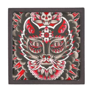 Day of the Dead Cat Premium Keepsake Boxes