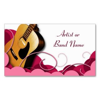 Acoustic Guitar Pink Expression Business Cards