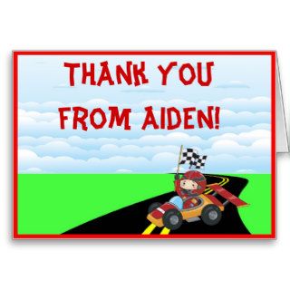 Race Car Thank You Note Card