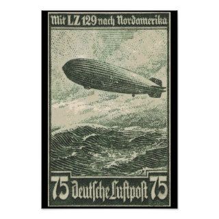 Vintage Germany LZ 129  Hindenburg poster