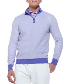 Mens Honeycomb Knit Pullover Sweater, Purple   Isaia   Purple (LARGE)