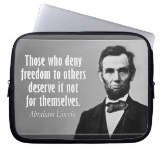 Abraham Lincoln Quote on Freedom Computer Sleeve