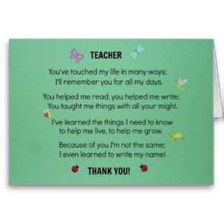 Teacher, you've touched my lifegreeting card