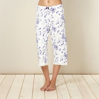 J by Jasper Conran Designer cream floral cropped jersey pyjama bottoms