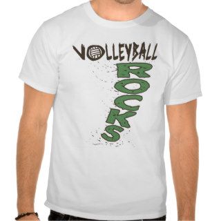 Volleyball Rocks Green Tshirts