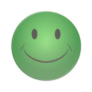 Green Smiley Face Coaster