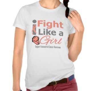 I Fight Like a Girl Endometrial Cancer T shirt