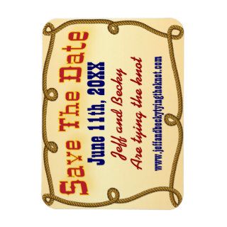 Western rope save the date magnet