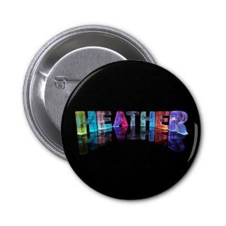 The Name Heather in 3D Lights (Photograph) Pinback Button