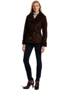 Jones New York Women's Aysem Sherpa Jacket, Chocolate, Large Outerwear