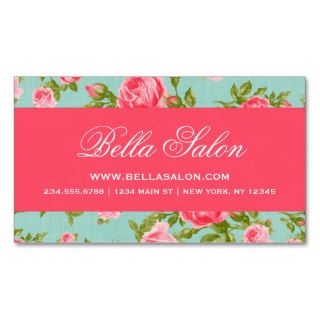 Girly Chic Elegant Vintage Floral Roses Business Card Templates