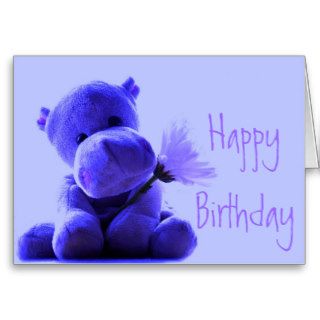 Happy Birthday Hippo Greeting Card