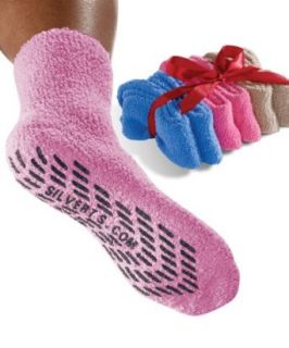 Non Skid Socks   Hospital Socks   6 Pack   Women's Pack   Pink/Blue/Beige (One Size) Clothing