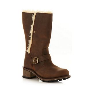 Caterpillar Light brown faux fur lined leather boots