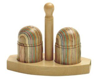 Nor Pro Rainbow Colored Wooden Salt/Pepper Shaker set Combined Pepper And Salt Shakers Kitchen & Dining