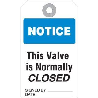 Emedco Notice Valve Normally Closed Accident Prevention Tags (25 Pack) Industrial Lockout Tagout Tags