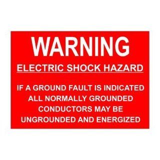 NEC Electric Shock Hazard Ground Engraved Sign EGRE 13288 WHTonRed  Business And Store Signs 