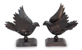 Wrought iron candleholders, 'Light of Peace' (pair)  