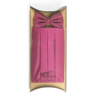 Piscador Plain pink cummerbund with matching bow tie