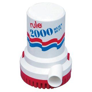 Rule 2000 GPH Non Automatic Bilge Pump w/6' Leads  Boating Bilge Pumps  Sports & Outdoors