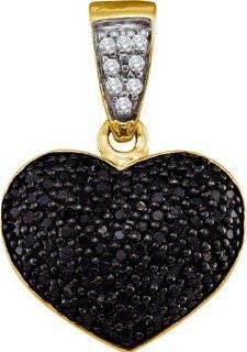 0.55CTW DIAMOND HEART PENDANT 10K Yellow gold Real Charm Pendant Jewelry