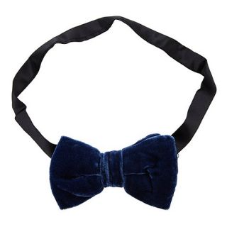 Black Tie Blue velvet bow tie
