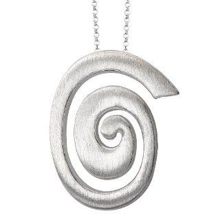 Sterling Chic Collection Brushed Silver Swirl Design Pendant Jewelry