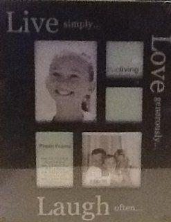 True Living 5 Picture Photo Frame   "Live SimplyLove GenerouslyLaugh Often"   Picture Frame Sets