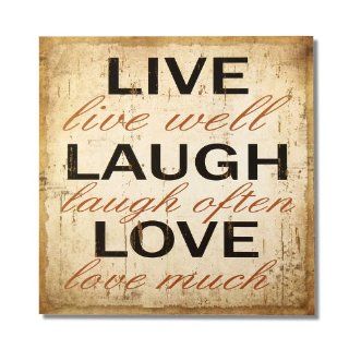 Adeco Vintage Decorative Wall Plaque Saying "Live Well, Laugh Often, Love Much" Home Decor  