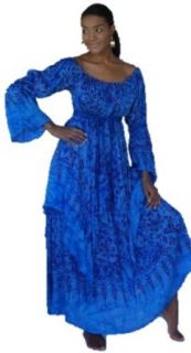 Lotustraders Dress Peasant Layered Renaissance OS L 2X Blue Purple U375A World Apparel Clothing