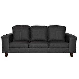 Ben de Lisi Home Large black leather Cara sofa with dark wood feet