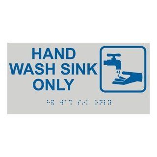ADA Hand Wash Sink Only Braille Sign RSME 372 SYM BLUonPRLGY  Business And Store Signs 