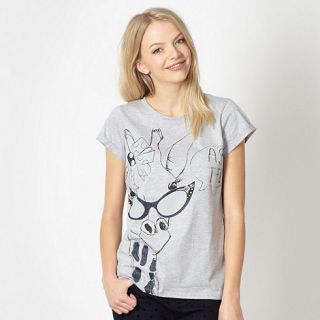 H by Henry Holland Designer grey giraffe print t shirt
