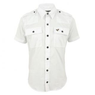 Voi Boys Heyside Military Style Short Sleeve Shirt White X Large (Age 14 15) Clothing